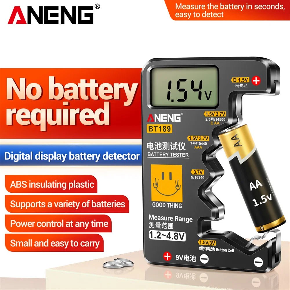 ANENG BT189 Button Cell Battery Tester Power Bank Detectors 9V N D C - MY CTC STORE